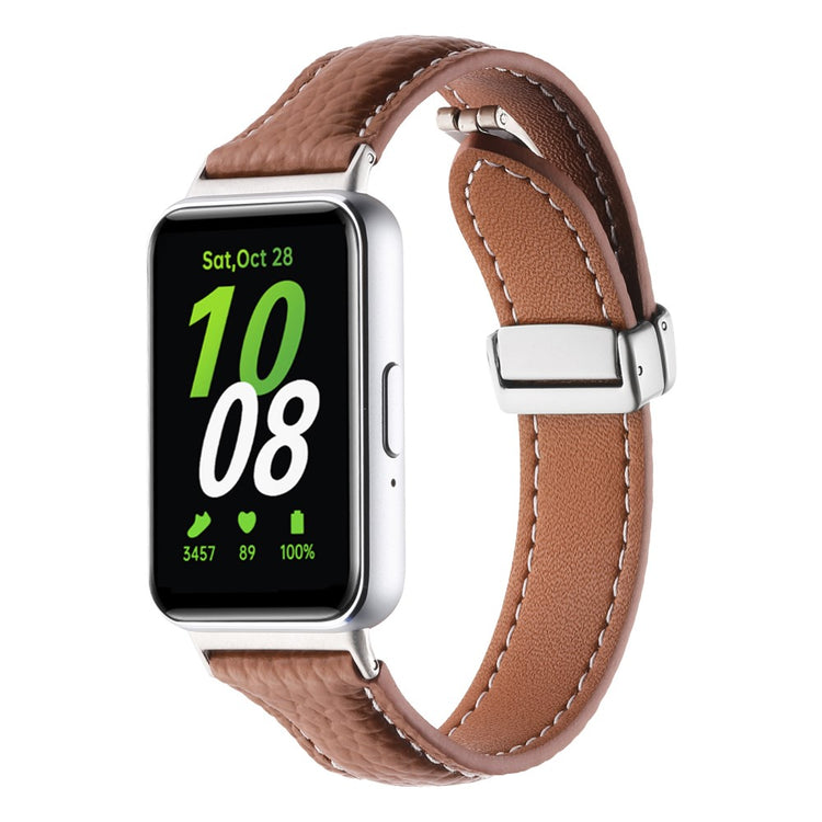 Super Cool Samsung Galaxy Fit 3 Genuine Leather Strap - Brown#serie_11