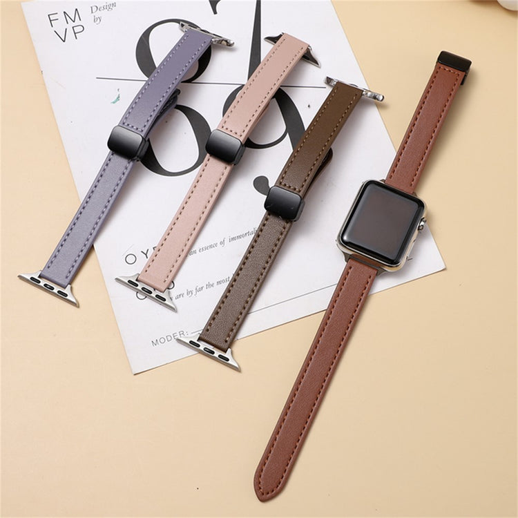 For Apple Watch Series 9 8 7 41mm  /  6 5 4 SE (2023) SE (2022) SE 40mm  /  3 2 1 38mm Watch Band Microfiber Leather Strap - Grey#serie_9