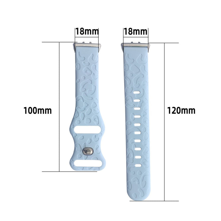 Samsung Galaxy Fit Silicone Watchband Leopard Printed Replacement Watch Strap - Light Blue#serie_7