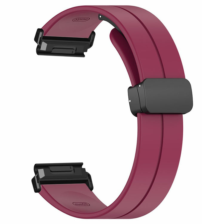 Garmin Fenix 7 / 6 / 5 22mm Wrist Strap Flexible Silicone Watch Band with Magnetic Buckle - Wine Red#serie_7