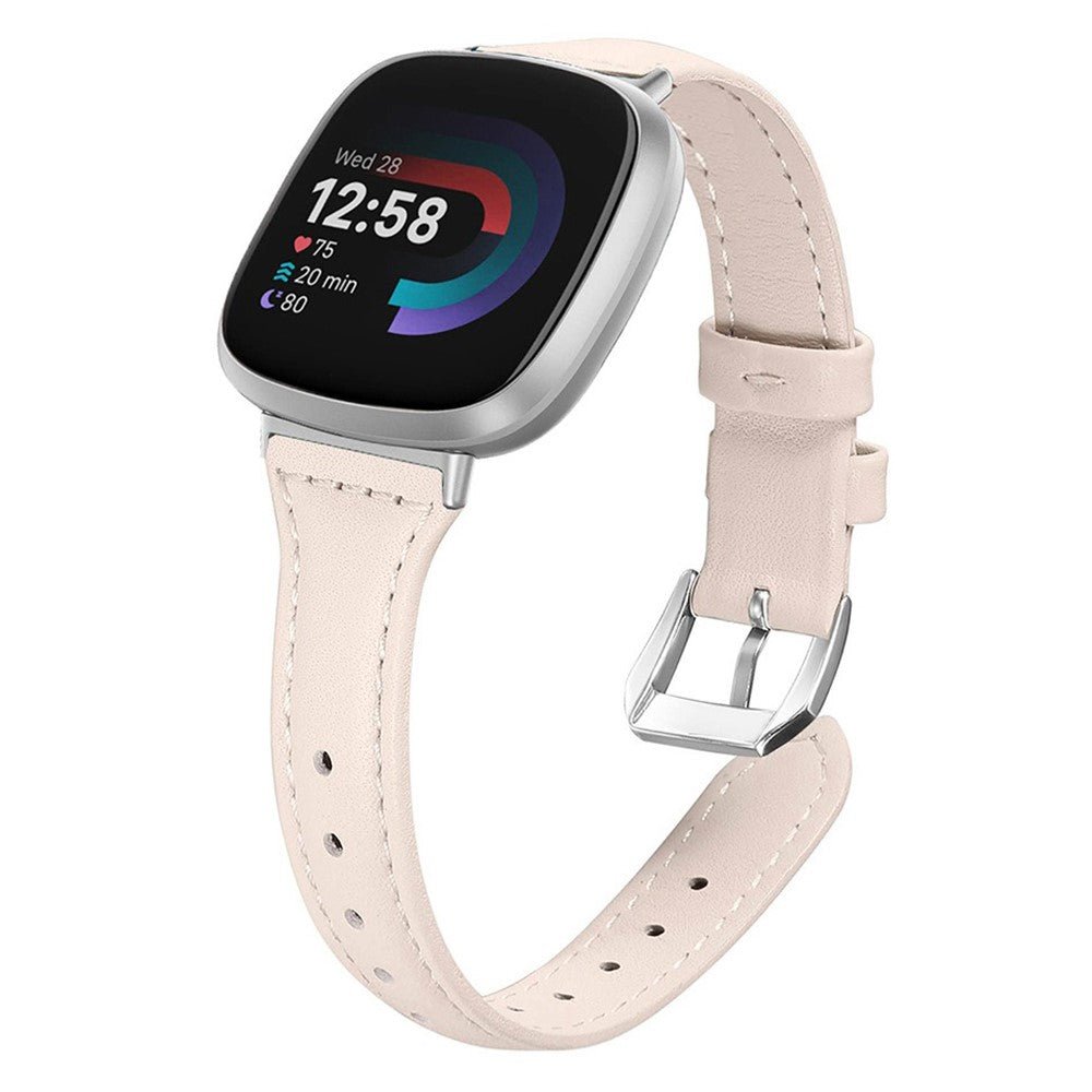 Fitbit Versa 3 / Fitbit Versa 4 Genuine Leather Universel Strap - White#serie_7