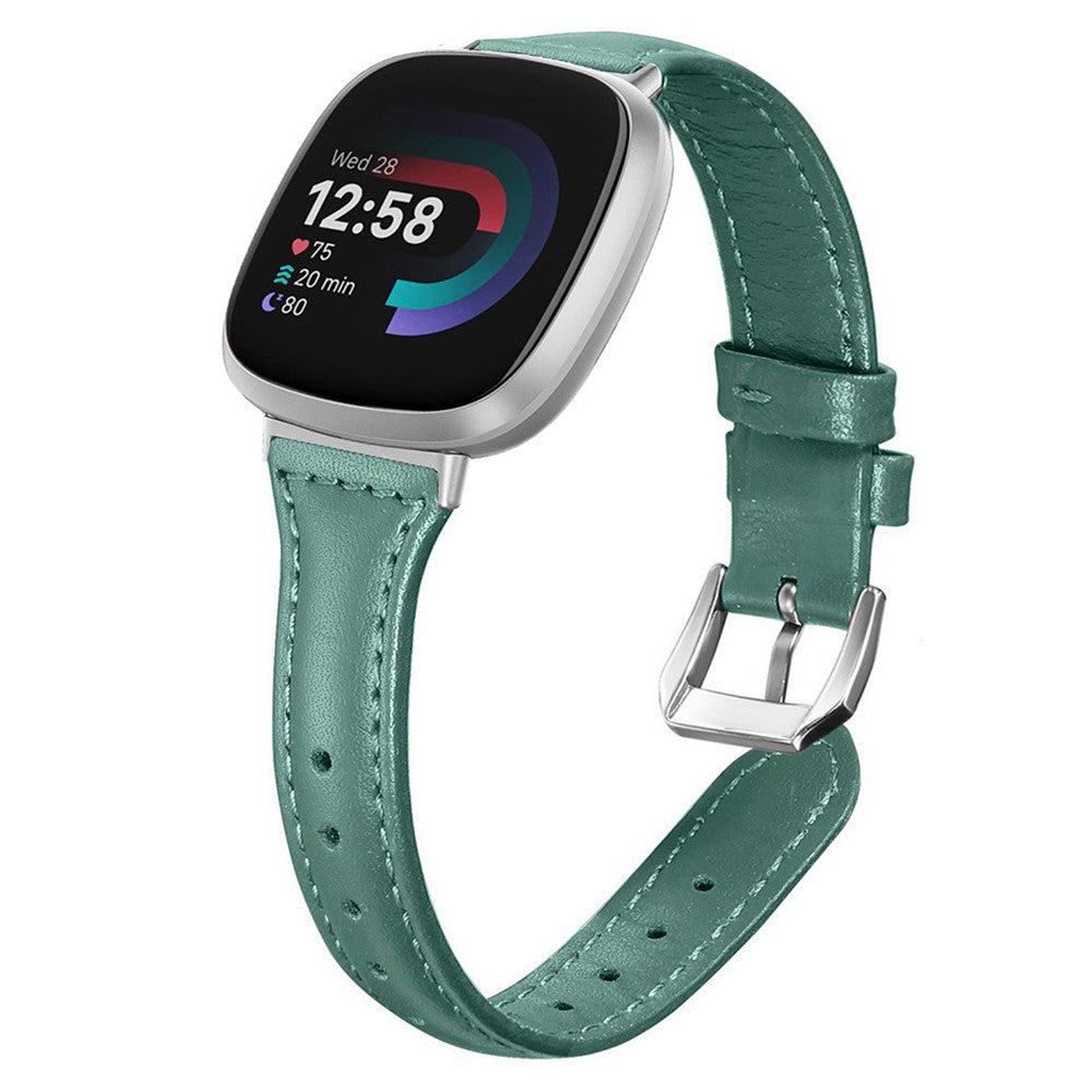 Fitbit Versa 3 / Fitbit Versa 4 Genuine Leather Universel Strap - Green#serie_9