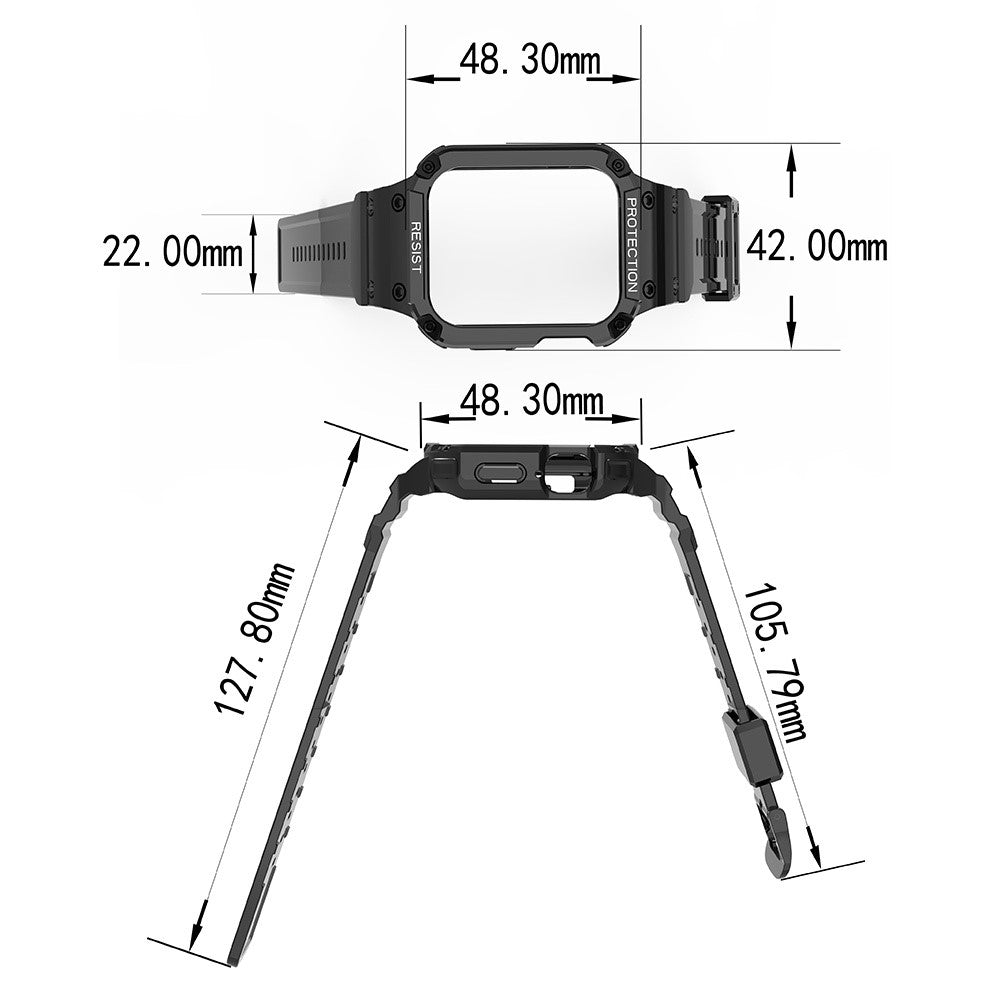 Apple Watch Series 9 8 7 41mm / 9 8 7 41 45mm Watch Band Replacement Flexible Strap with Case Cover - Black#serie_1