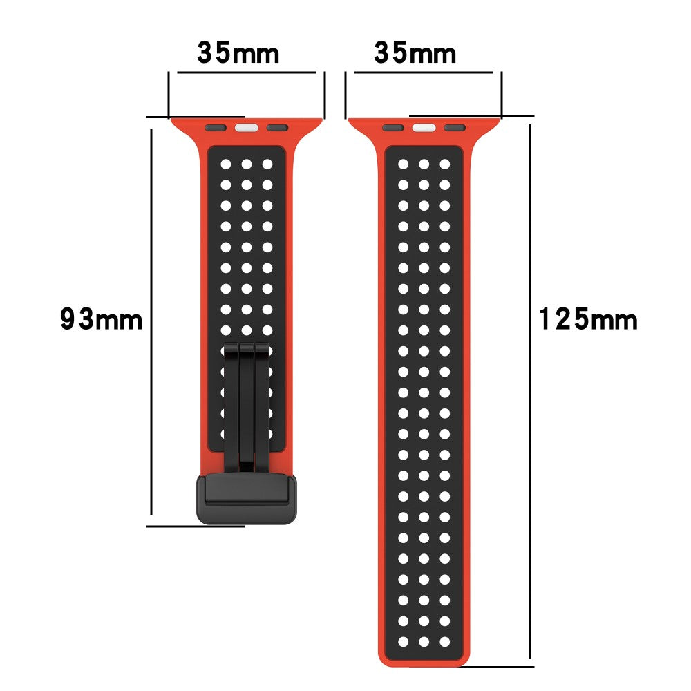 Apple Watch Series 49mm - 45mm - 44mm - 42mm Silicone Watch Band Dual Color - Orange+White#serie_3