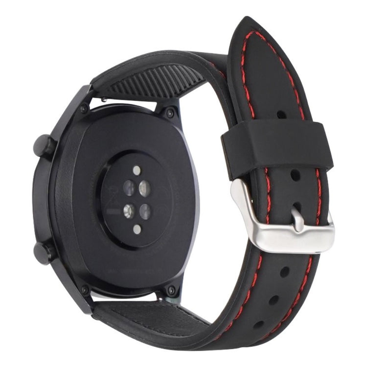 Huawei Watch GT 2 / 3 / 3 Pro / Samsung Galaxy Watch6 Classic band 20mm Waterproof Fluorubber Watch Strap - Black+Red Thread#serie_3