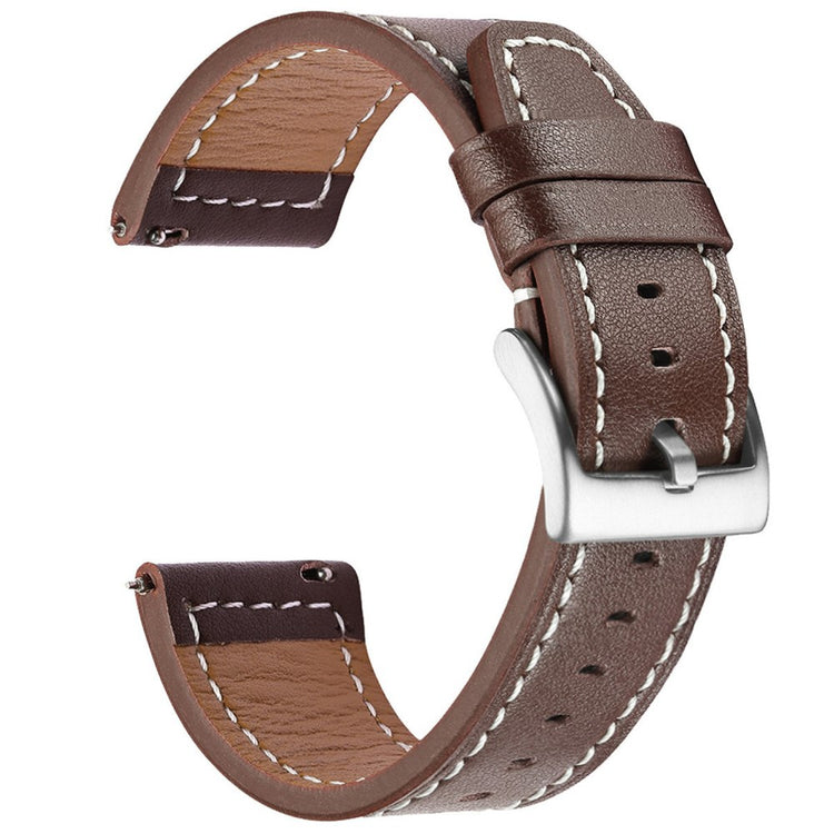 Huawei Watch GT 4 46mm / Watch 4 / Watch 4 Pro Strap 22mm Genuine Cow Leather Stitching Lines Watch band  - Light Brown#serie_1