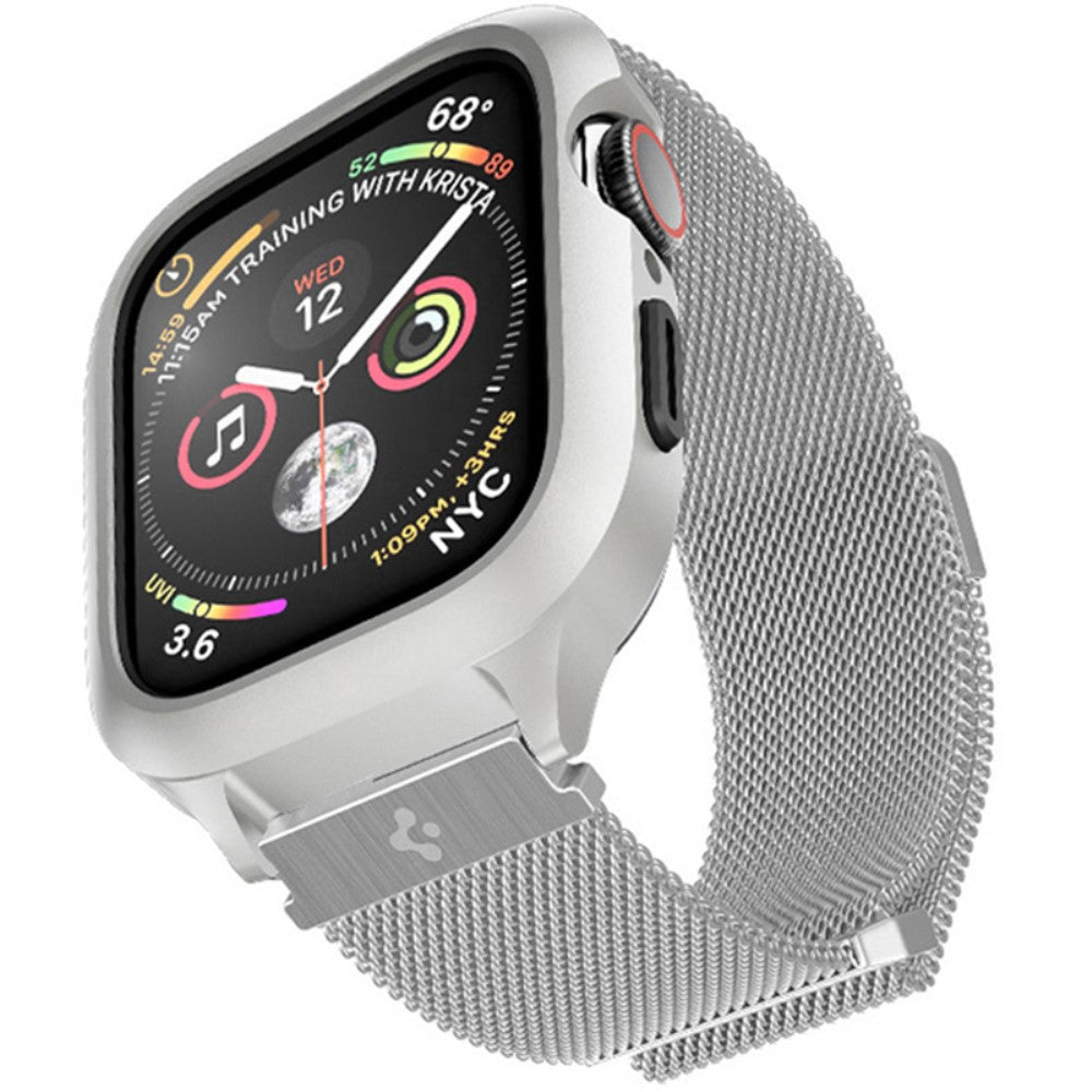 Apple Watch Ultra 49mm / Ultra 2 49mm Milanese Strap Integrated with Metal Watch Case - Silver#serie_2