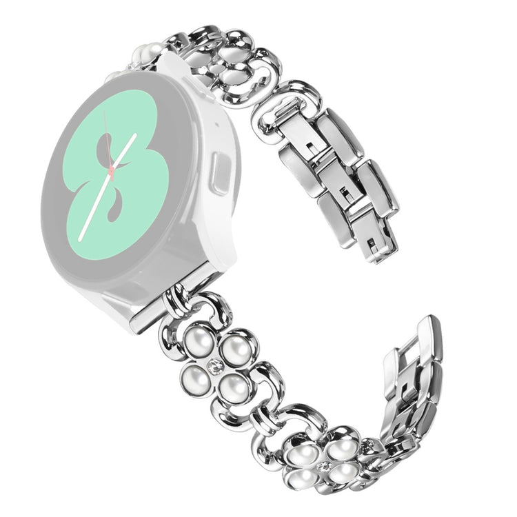 Motorola Moto 360 42mm (2nd Gen) Wrist band Pearl Four Leaf Clover Design Stainless Steel Strap - Silver#serie_3