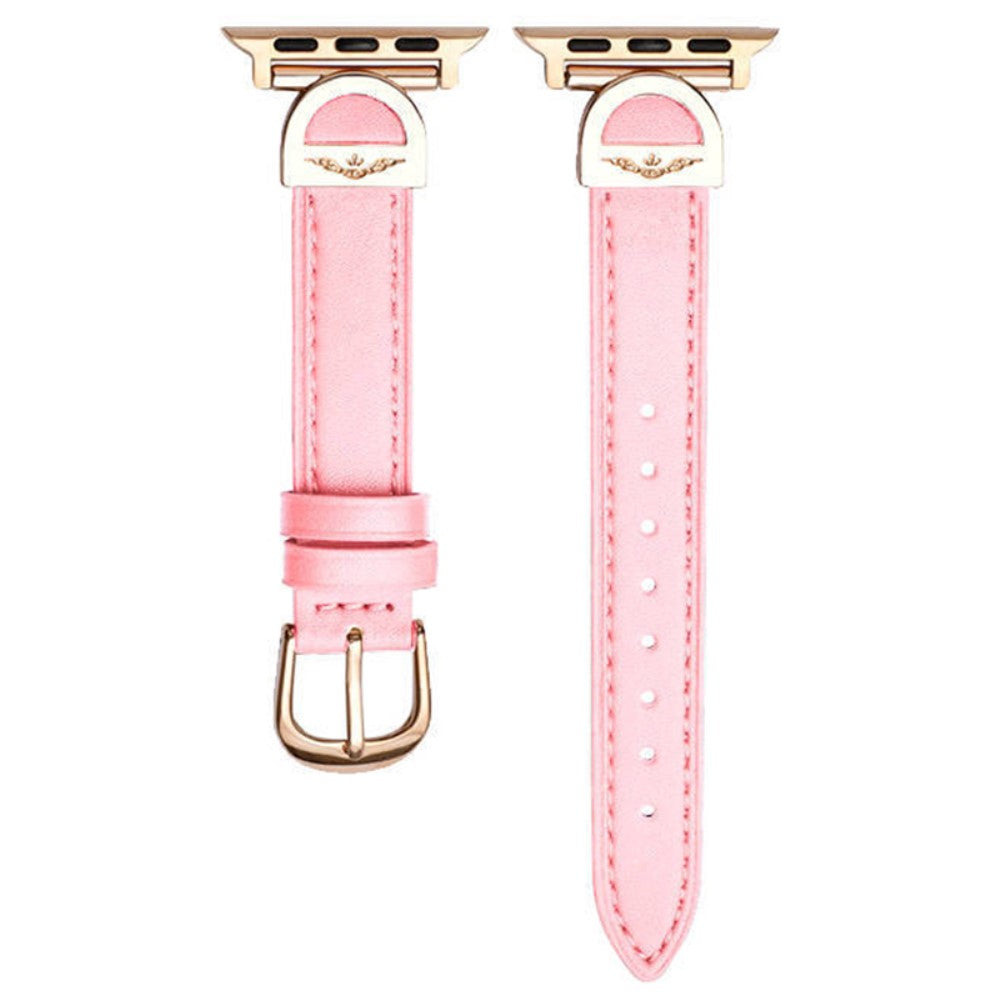 Apple Watch Series 9 8 7 41mm / 6 5 4 SE (2023) SE (2022) SE 40mm / 3 2 1 38mm Watch Straps Microfiber Leather Bracelet Strap - Pink#serie_7