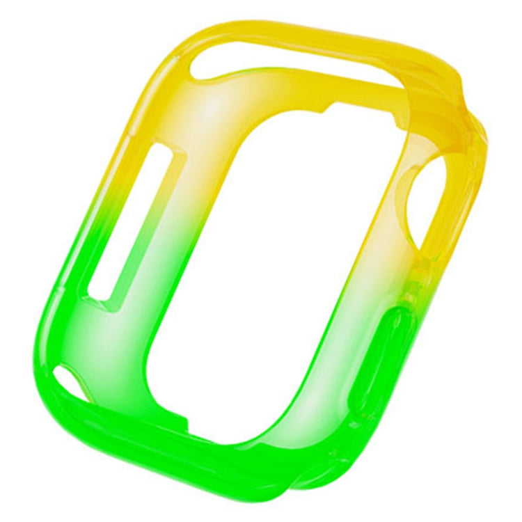 Apple Watch Series 4 / 5 / 6 / SE / SE (2022) 40mm / 7 / 8 / 9 41mm Dual Color Translucent Matte Flexible Watch Case - Yellow+Green#serie_4