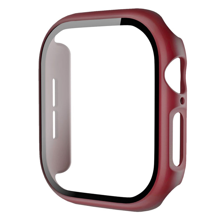 Apple Watch Series 10 46mm Protective Case All-Around Hard Bump Resistant Watch Cover with Tempered Glass Film - Wine Red#serie_9