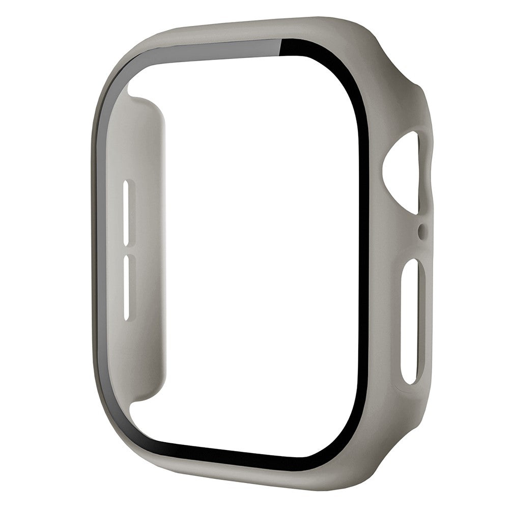 Apple Watch Series 10 46mm Protective Case All-Around Hard Bump Resistant Watch Cover with Tempered Glass Film - Khaki#serie_22