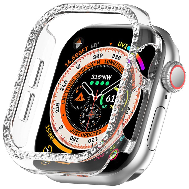 Apple Watch Series 10 46mm Single Row Rhinestone Decor Hollow-Out Cover Bump Resistant Watch Frame Case - Transparent#serie_6