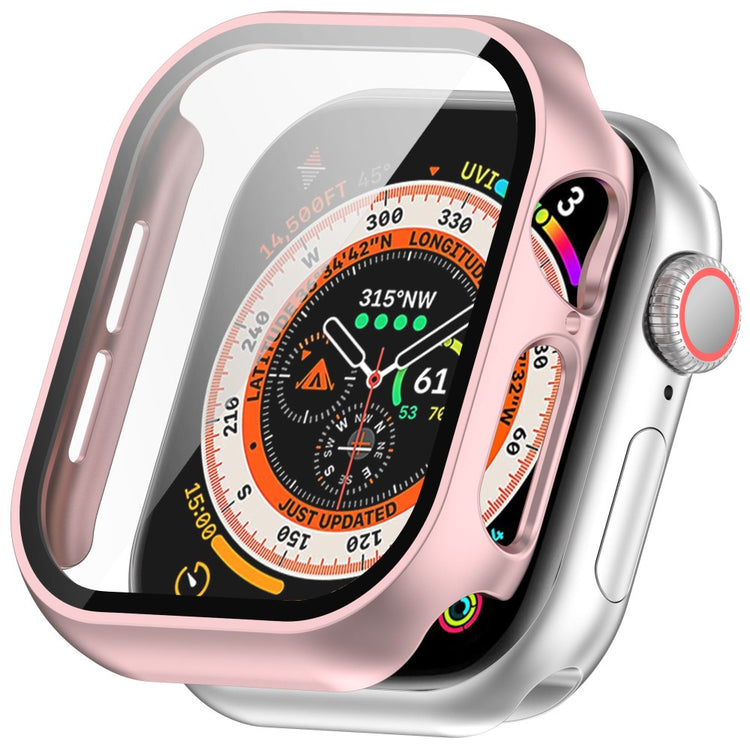 Apple Watch Series 10 46mm Watch Case Hard Bump Resistant Cover with Tempered Glass Screen Film - Rose Gold#serie_4