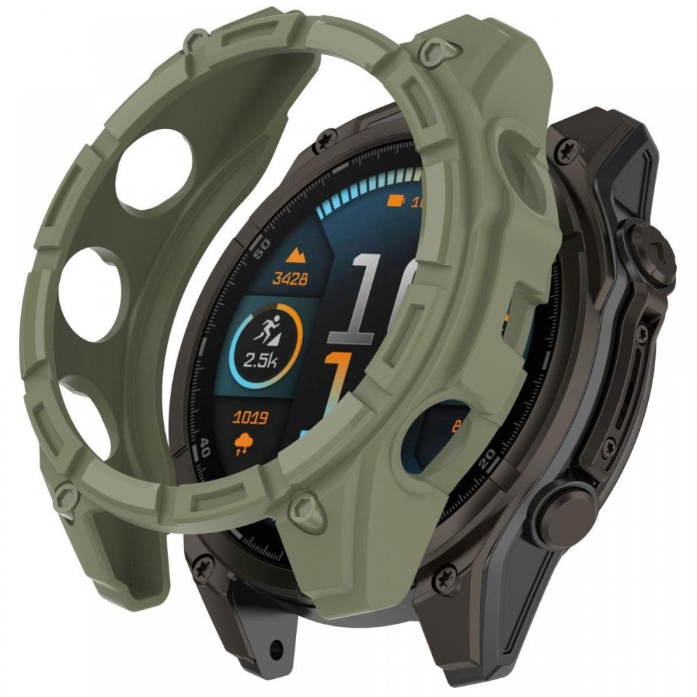 Garmin Fenix 8 51mm Flexible Watch Case Anti-Scratch Hollow Watch Frame Cover - Jungle Green#serie_6