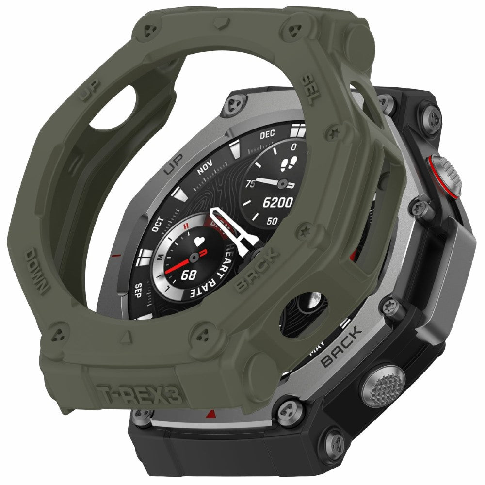 Huami Amazfit T-Rex 3 Flexible Watch Case Anti-Scratch Hollow Watch Frame Cover - Dark Green#serie_2