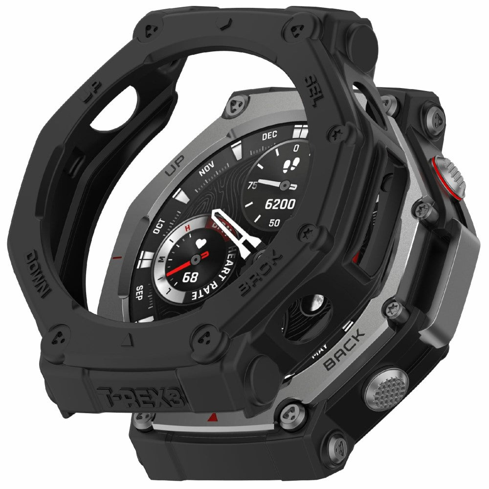 Huami Amazfit T-Rex 3 Flexible Watch Case Anti-Scratch Hollow Watch Frame Cover - Black#serie_3