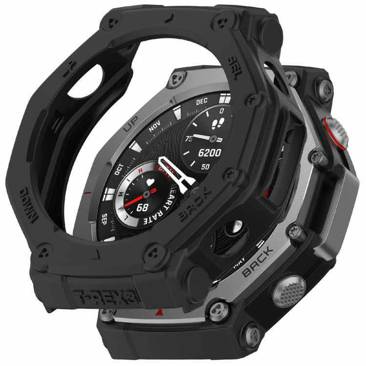 Huami Amazfit T-Rex 3 Flexible Watch Case Anti-Scratch Hollow Watch Frame Cover - Black#serie_3