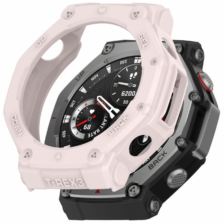 Huami Amazfit T-Rex 3 Flexible Watch Case Anti-Scratch Hollow Watch Frame Cover - Light Pink#serie_4