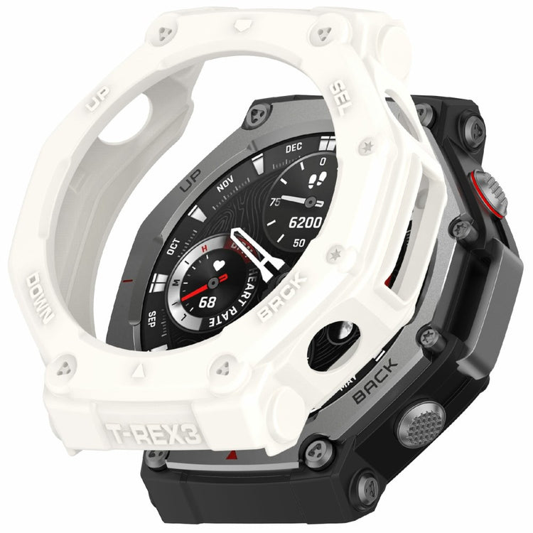 Huami Amazfit T-Rex 3 Flexible Watch Case Anti-Scratch Hollow Watch Frame Cover - Ivory White#serie_6