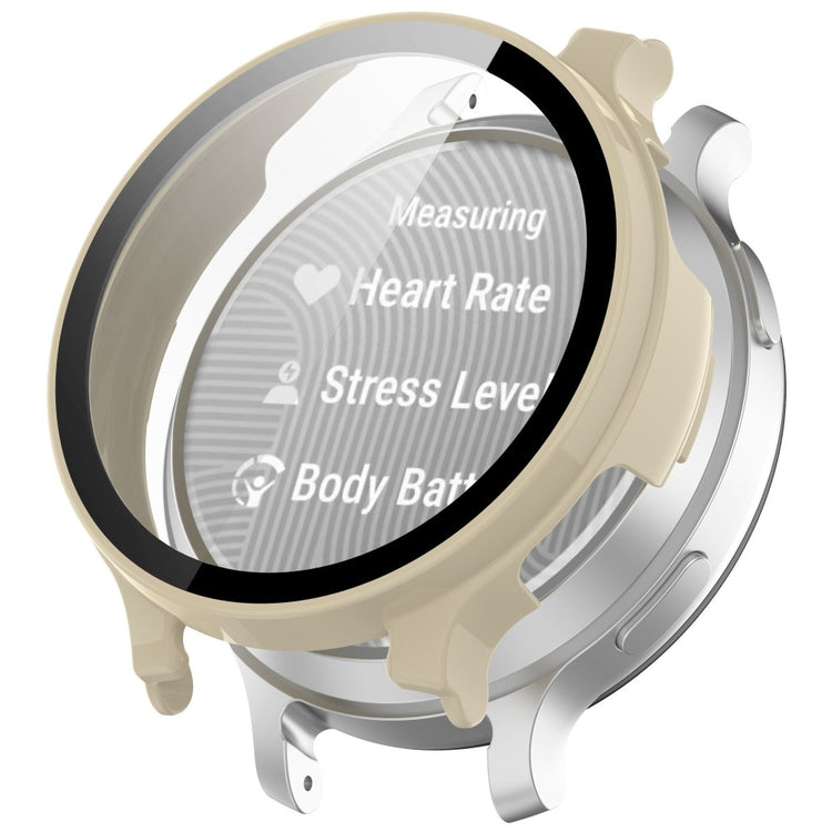 Garmin Lily 2 Active Watch Case Protective Hard PC Cover with Tempered Glass Film - Ivory White#serie_6