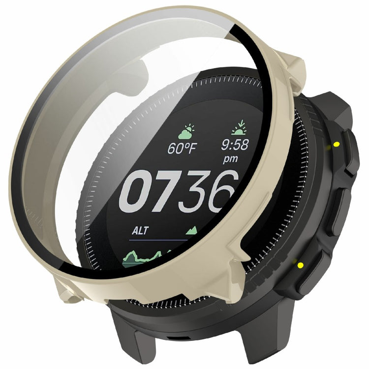 Suunto Vertical Watch Case Integrated Protective Bump Resistant Cover with Tempered Glass Screen Protector - Ivory White#serie_6