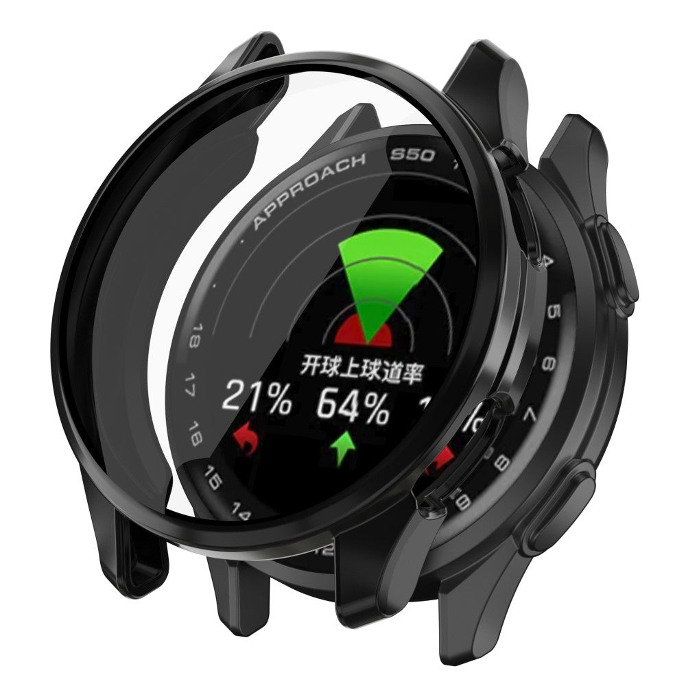 Garmin Approach S50 Watch Case Electroplating Full Wrapped Flexible Cover - Black#serie_1