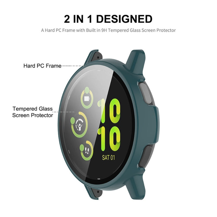 ENKAY Hat Prince GarminActive 5 Watch Case Frame Watch Cover with 9H Tempered Glass Film - Dark Green - Blå#serie_4