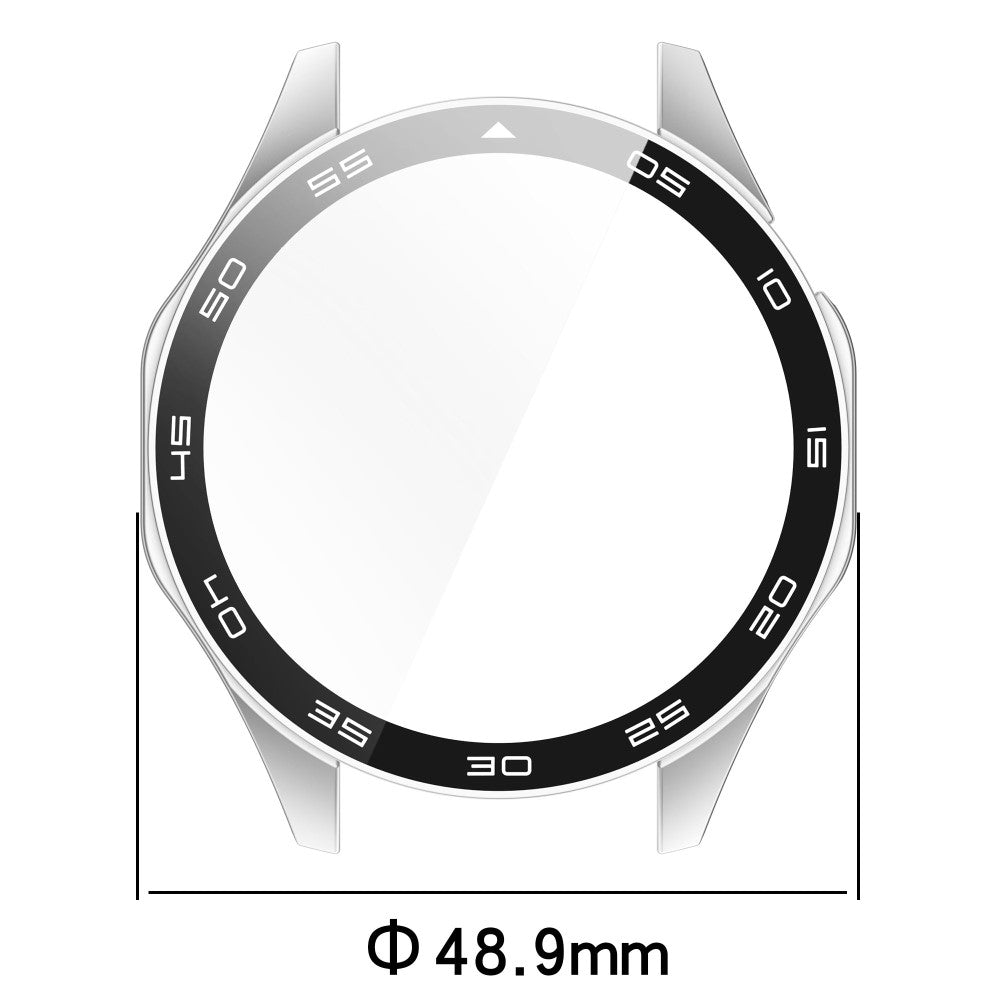 Huawei Watch GT 4 46mm Watch Case Tempered Glass Screen Protector Frame Cover with Dial Plate - Silver - Blå#serie_2