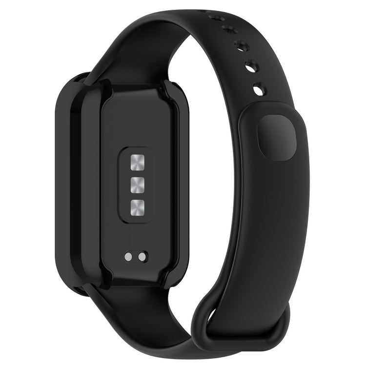 Rigtigt Fed Silikone Cover passer til Xiaomi Smart Band 8 - Sort#serie_1