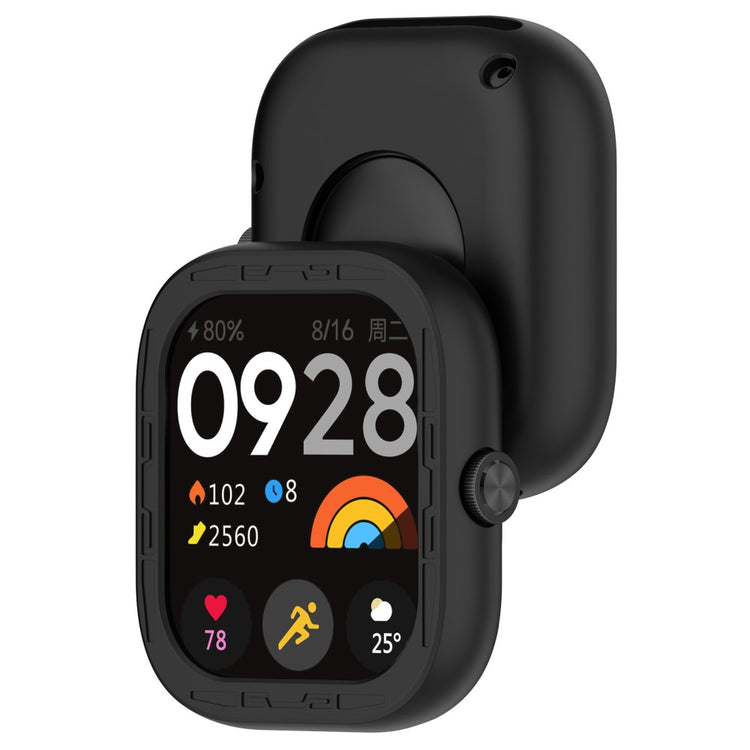 Beskyttende Silikone Cover passer til Xiaomi Redmi Watch 4 - Sort#serie_10