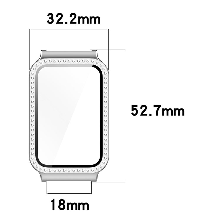 Watch Case Samsung Galaxy Fit3 Rhinestone Decor Bump resistant Cover with Tempered Glass Screen Film - Starlight#serie_7