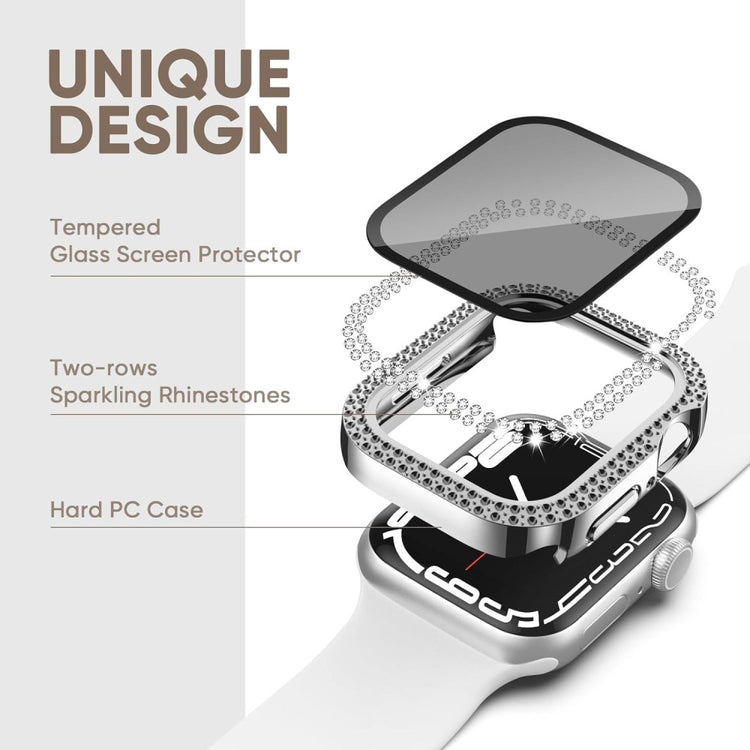 Mega Good Apple Smartwatch Universel Cover with Screen Protector in Rhinestone and Glass - Green#serie_6