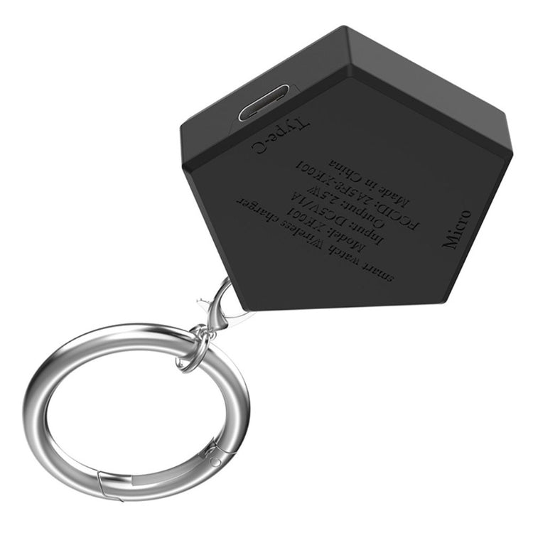 1m Silikone Trådløs USB Ladestation Universal Oplader passer til Huawei Smartwatch - Sort#serie_1
