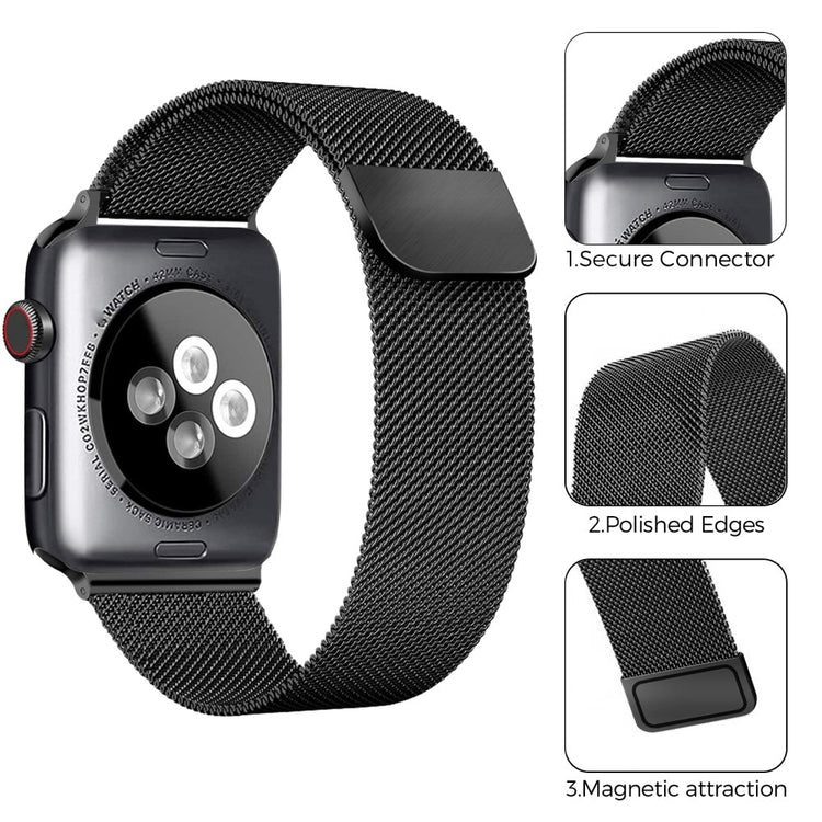 Super Pleasant Apple Smartwatch Metal Universel Strap - Black#serie_3