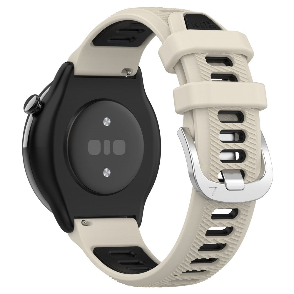 18mm Universal dual color cross strip silicone strap - Starlight / Black#serie_11