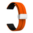 20mm Universal dual color silicone strap in silver buckle - Orange / Black