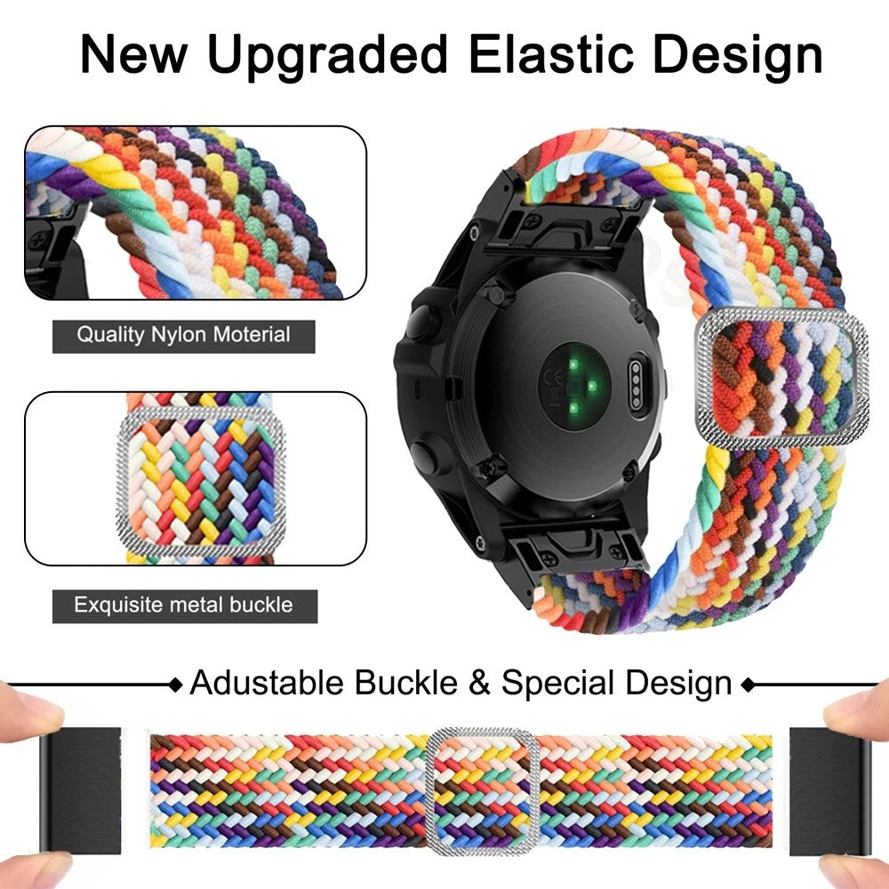 Stilfuld Nylon Universal Rem passer til Smartwatch - Rød#serie_12