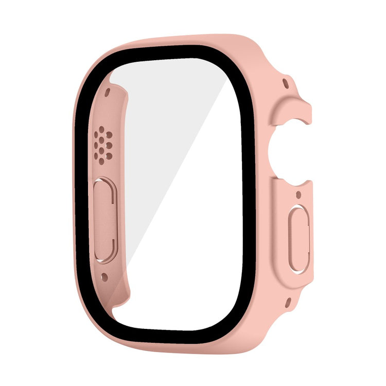 Mega Flot Apple Watch Ultra Cover med Skærmbeskytter i Plastik og Hærdet Glas - Pink#serie_1