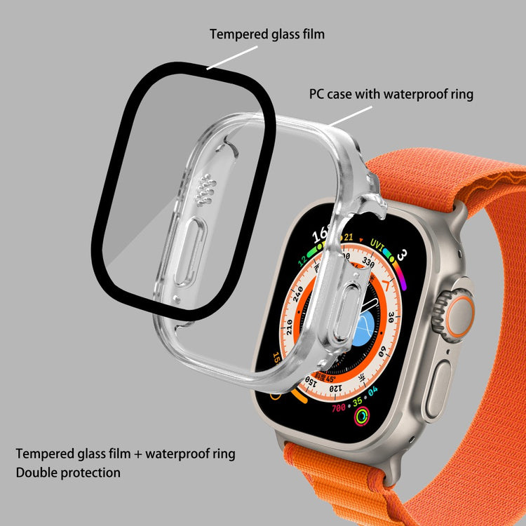 Mega Flot Apple Watch Ultra Cover med Skærmbeskytter i Plastik og Hærdet Glas - Gennemsigtig#serie_6