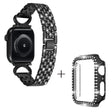 Apple Watch Ultra rhinestone décor 5-bead metal strap with cover
