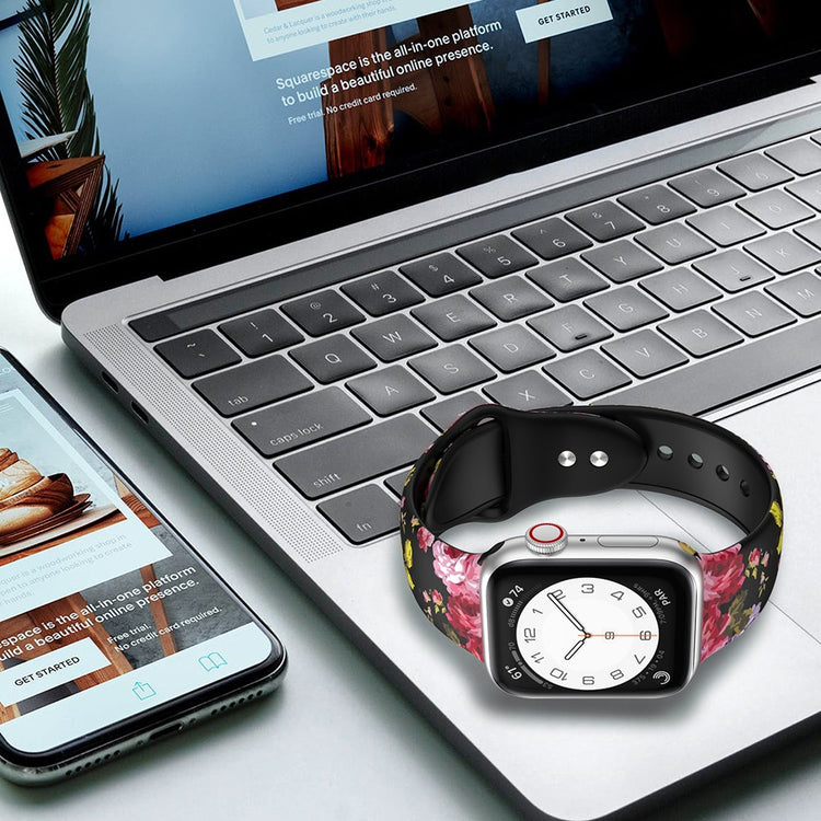 Super Cool Silikone Universal Rem passer til Apple Smartwatch - Størrelse: S - Pink#serie_3