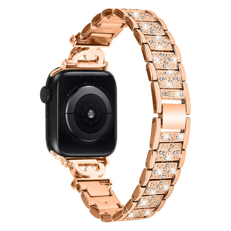 Super Cool Metal Og Rhinsten Universal Rem passer til Apple Smartwatch - Pink#serie_3