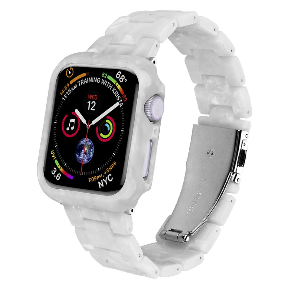 Metal Og Plastik Universal Rem passer til Apple Watch Series 8 (41mm) / Apple Watch Series 7 41mm - Hvid#serie_11