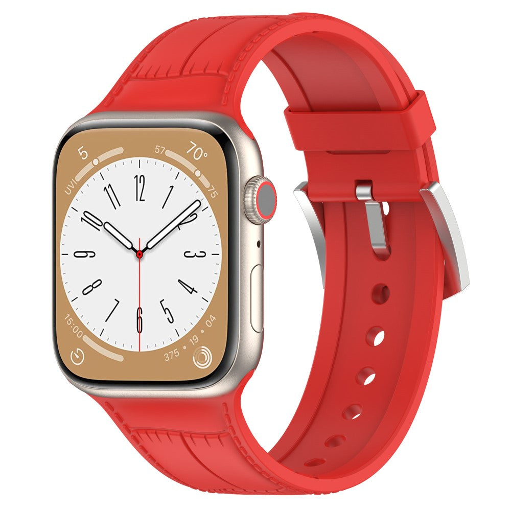 Meget Smuk Metal Og Silikone Universal Rem passer til Apple Smartwatch - Rød#serie_6