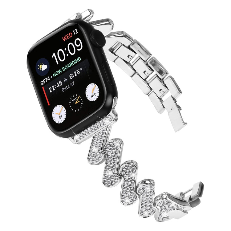 Mega Cool Metal Og Rhinsten Universal Rem passer til Apple Smartwatch - Sølv#serie_4