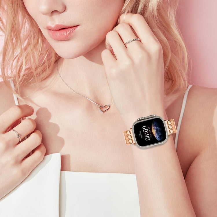 Meget Slidstærk Metal Universal Rem passer til Apple Smartwatch - Pink#serie_2