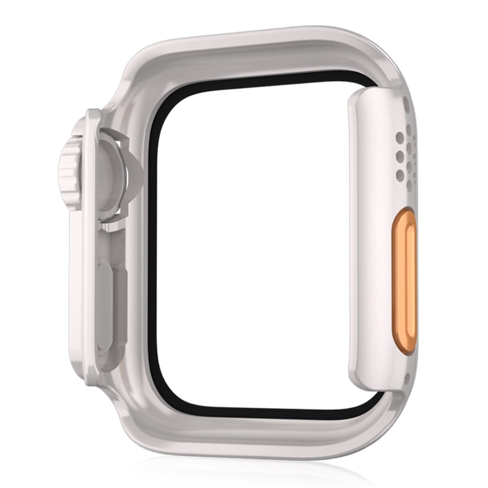 Super Flot Universal Cover med Skærmbeskytter i Plastik og Hærdet Glas passer til Apple Watch Series 8 (45mm) / Apple Watch Series 7 45mm - Sølv#serie_4