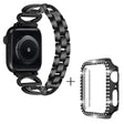 Apple Watch Series 8 (45mm) X-Shape rhinestone décor metal strap with cover