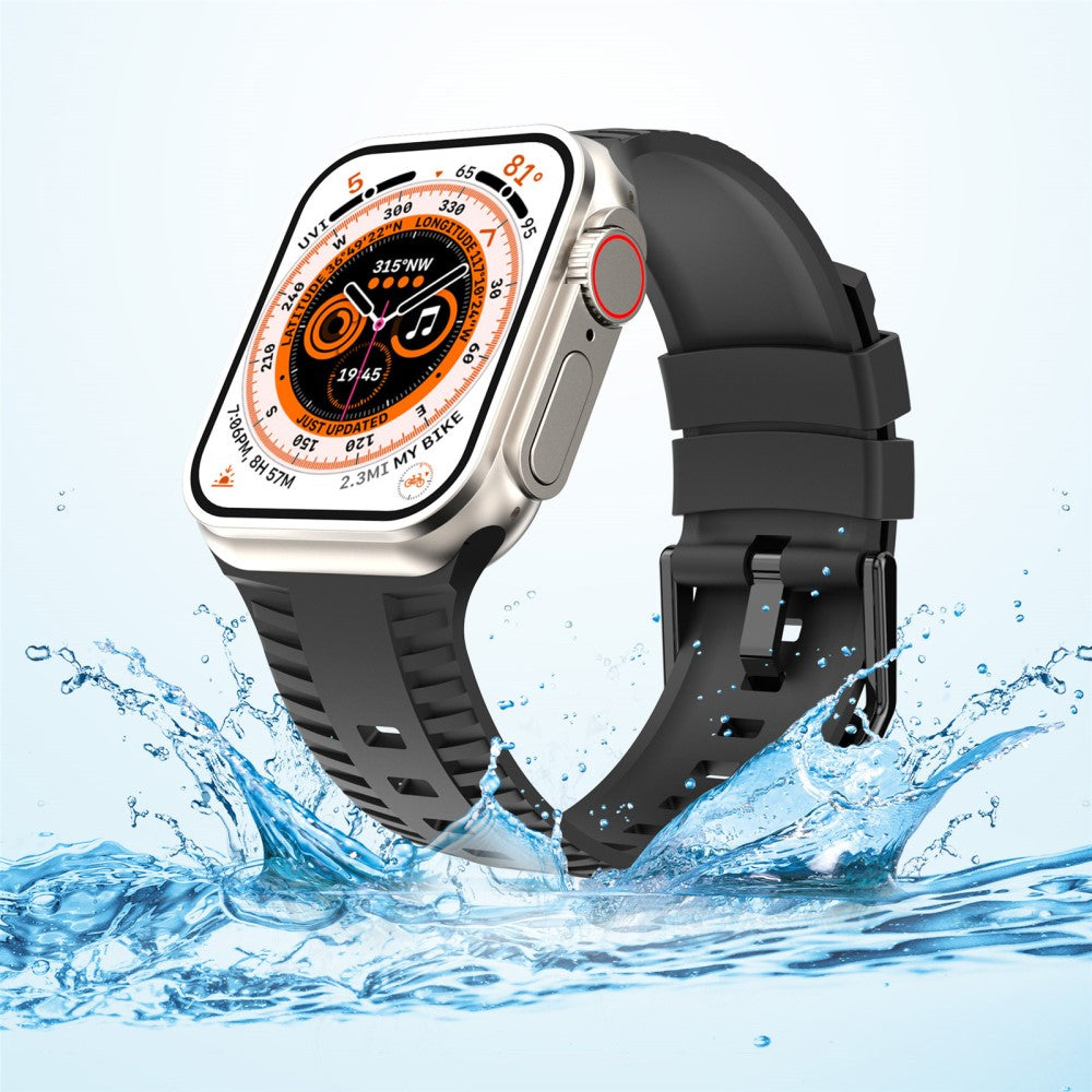 Godt Metal Og Silikone Universal Rem passer til Apple Smartwatch - Hvid#serie_2